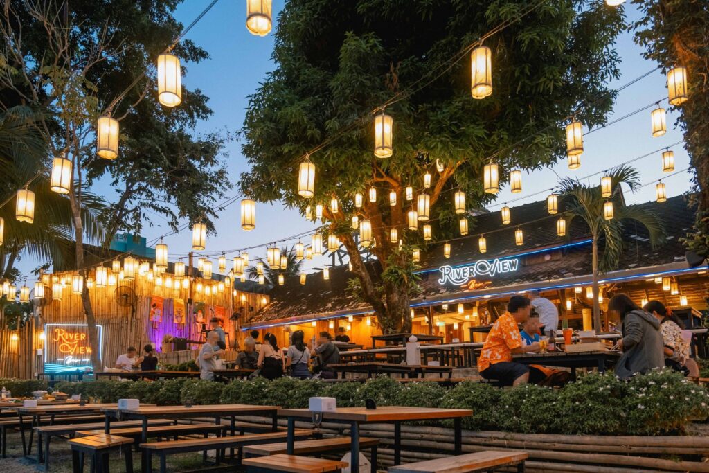 River View Bar Explore Riverside Restaurants Along the Ping River with Welo E-Bike